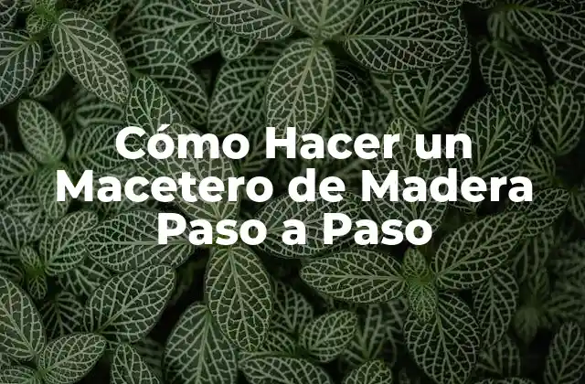 Cómo Hacer un Macetero de Madera Paso a Paso