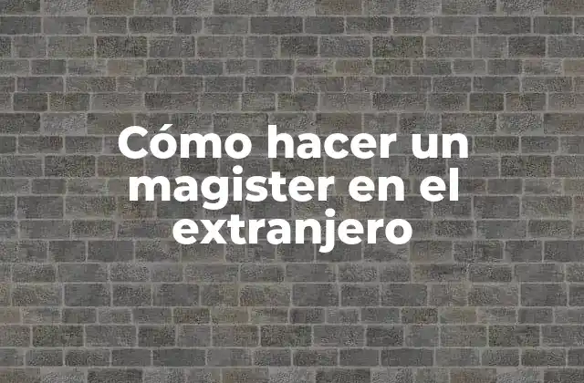 Cómo Hacer un Magister en el Extranjero