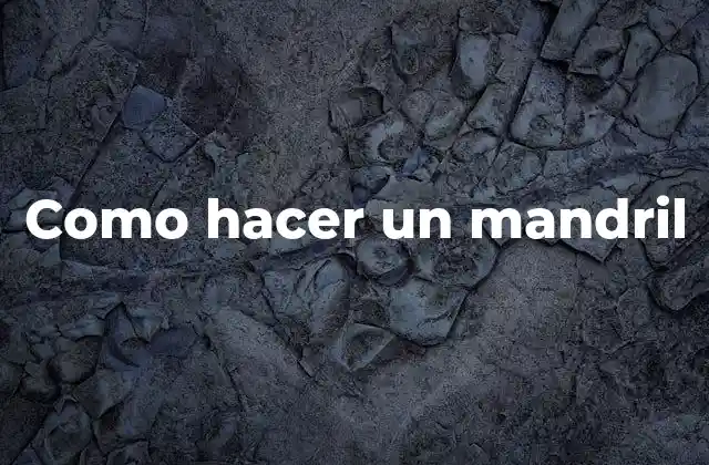 Como Hacer un Mandril 2 ¿Qué es un mandril?