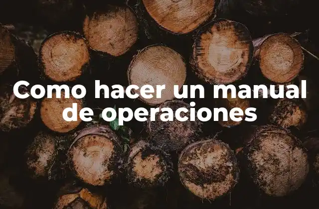 Como Hacer un Manual de Operaciones
