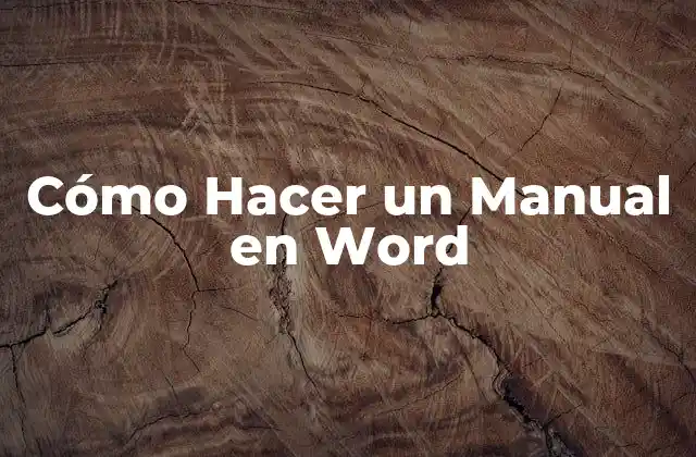 Cómo Hacer un Manual en Word