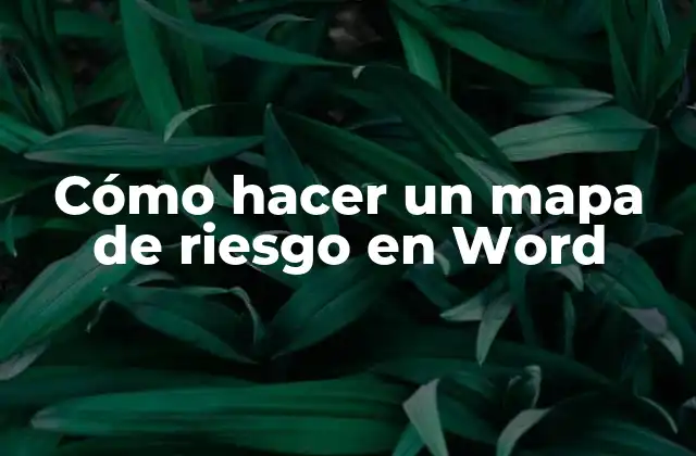 Cómo Hacer un Mapa de Riesgo en Word