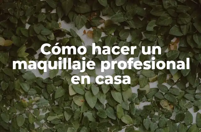 Cómo Hacer un Maquillaje Profesional en Casa