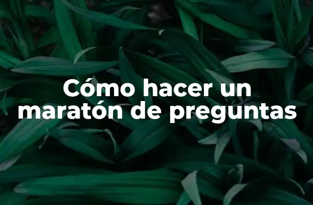 Cómo Hacer un Maratón de Preguntas