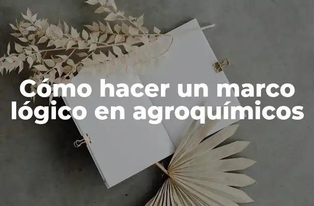 Cómo Hacer un Marco Lógico en Agroquímicos