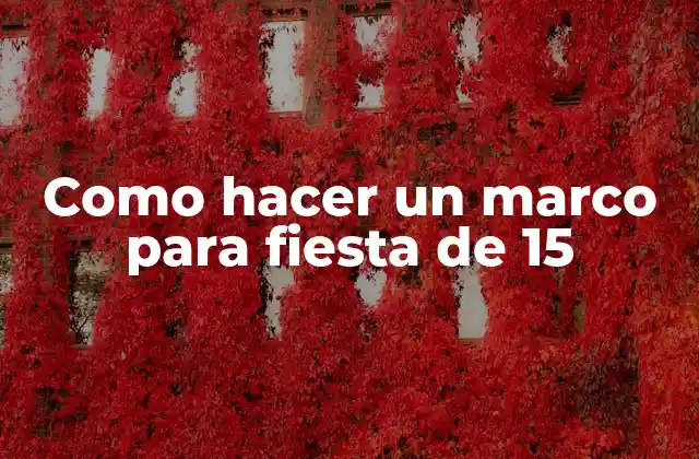 Como Hacer un Marco para Fiesta de 15