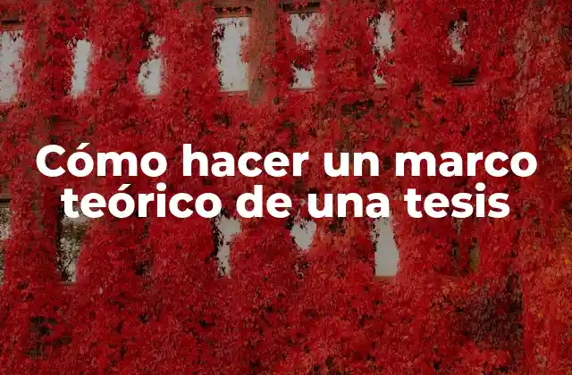 Cómo Hacer un Marco Teórico de una Tesis