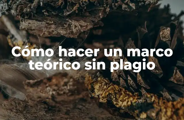 Cómo Hacer un Marco Teórico sin Plagio