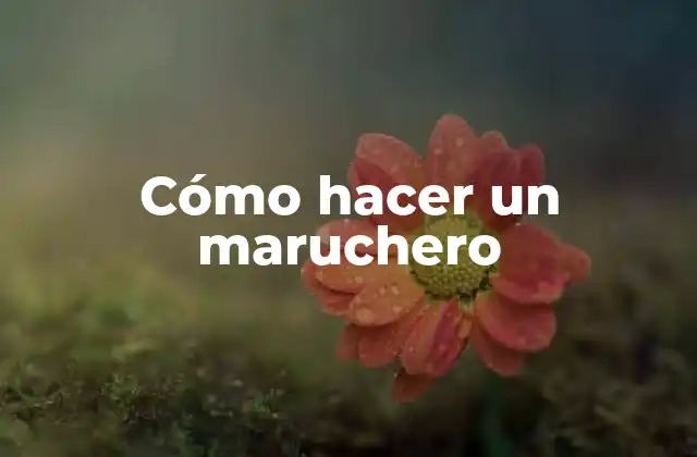 Cómo Hacer un Maruchero