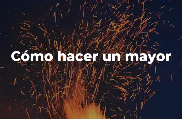 Cómo Hacer un Mayor
