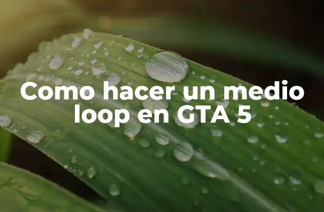 Como Hacer un Medio Loop en Gta 5