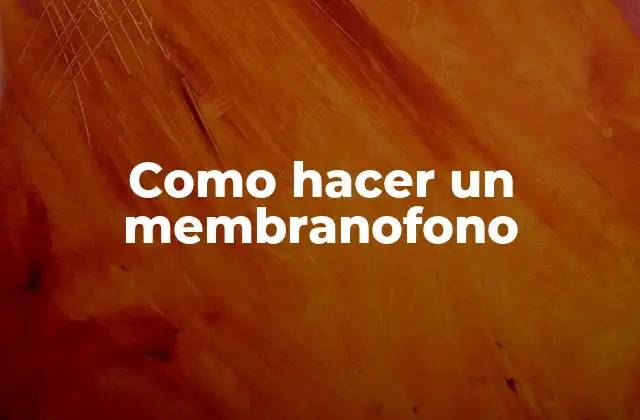 Como Hacer un Membranofono