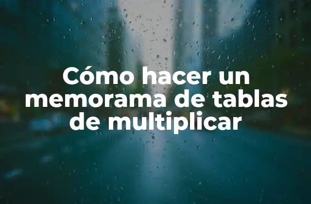 Cómo Hacer un Memorama de Tablas de Multiplicar