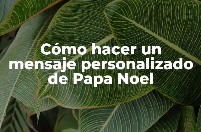 Cómo Hacer un Mensaje Personalizado de Papa Noel