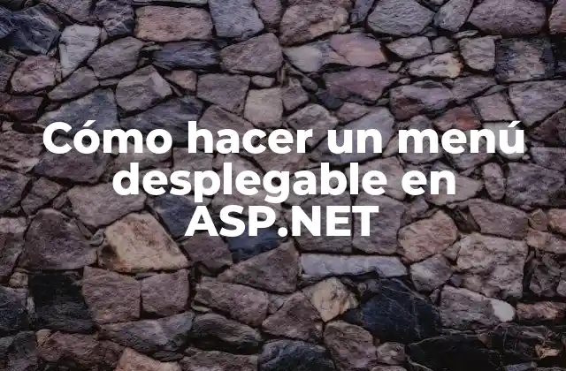 ¿Qué es un menú desplegable en ASP.NET?