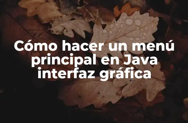 Cómo Hacer un Menú Principal en Java Interfaz Gráfica