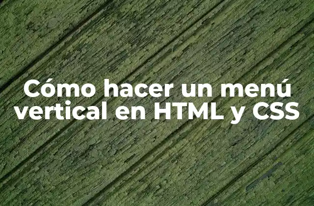 Cómo Hacer un Menú Vertical en Html y Css