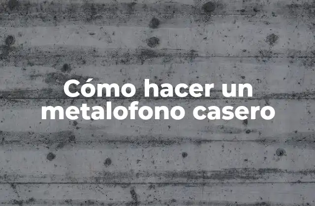 Cómo Hacer un Metalofono Casero