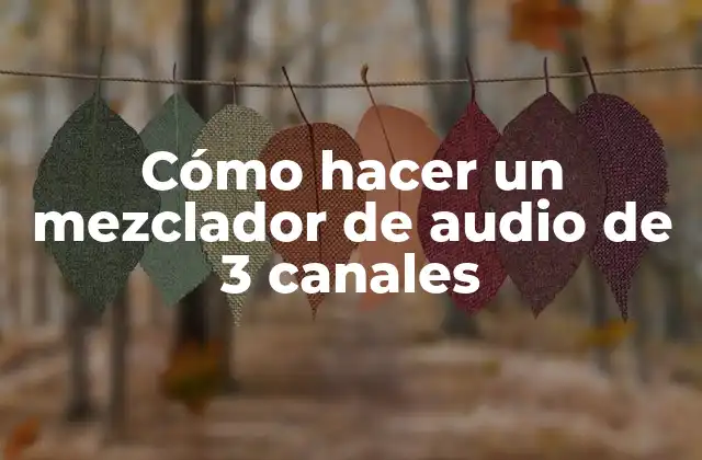 Cómo Hacer un Mezclador de Audio de 3 Canales