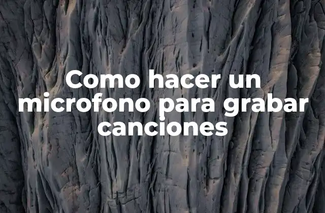Como hacer un microfono para grabar canciones