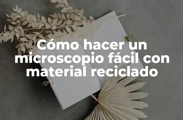 Cómo Hacer un Microscopio Fácil con Material Reciclado