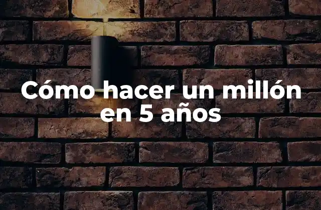 Cómo Hacer un Millón en 5 Años