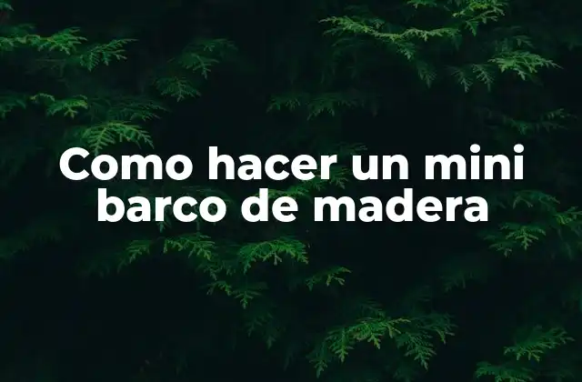 Como Hacer un Mini Barco de Madera 2 ¿Qué es un mini barco de madera?