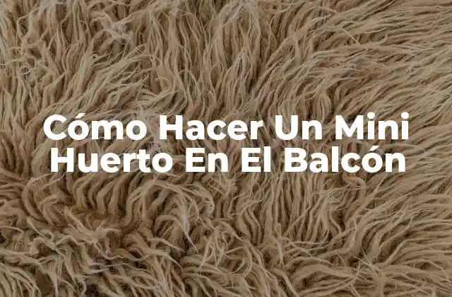 Cómo Hacer un Mini Huerto en el Balcón