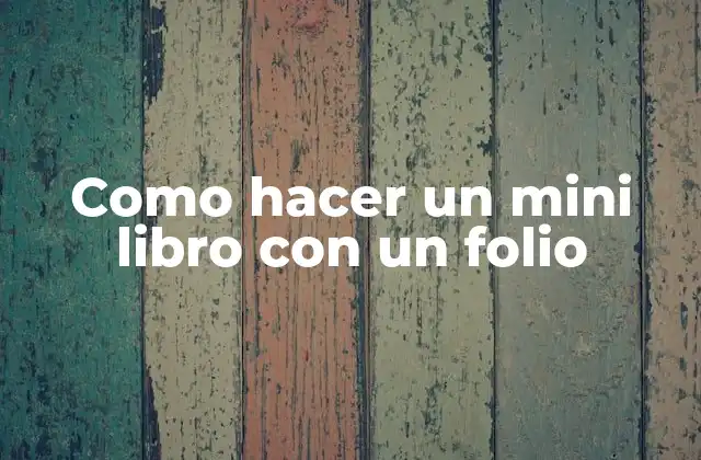 Como Hacer un Mini Libro con un Folio