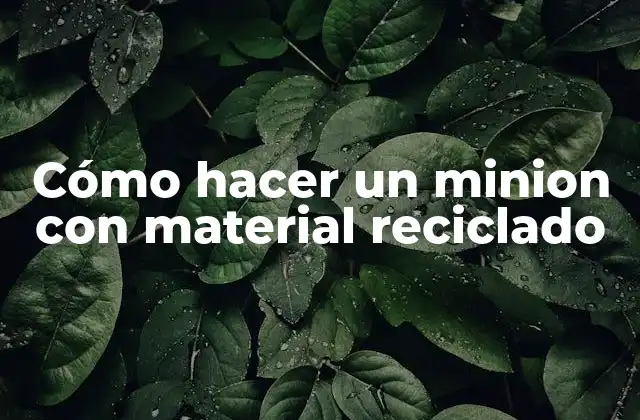 Cómo Hacer un Minion con Material Reciclado