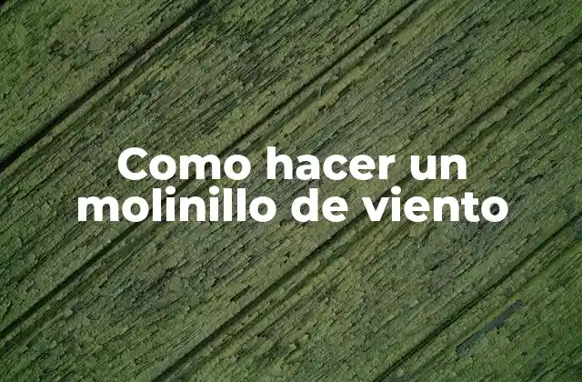 Como Hacer un Molinillo de Viento