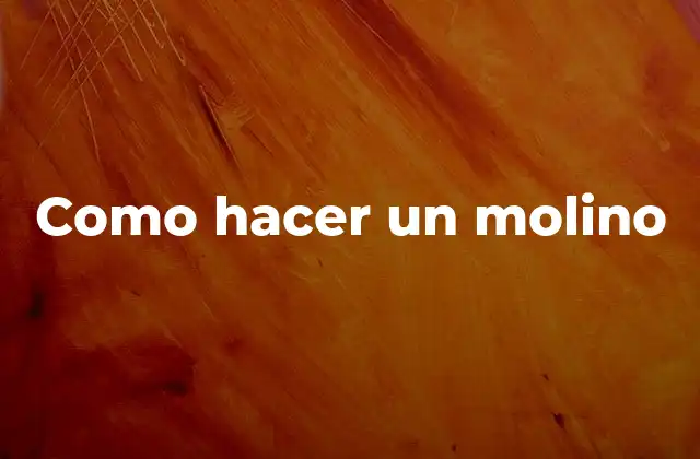 Como Hacer un Molino 2 Que es un molino