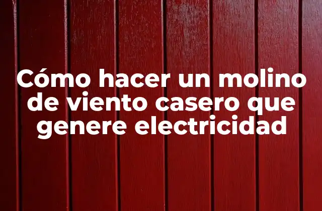 Cómo Hacer un Molino de Viento Casero que Genere Electricidad