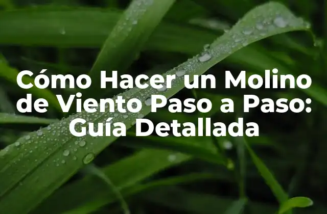 Cómo Hacer un Molino de Viento Paso a Paso: Guía Detallada
