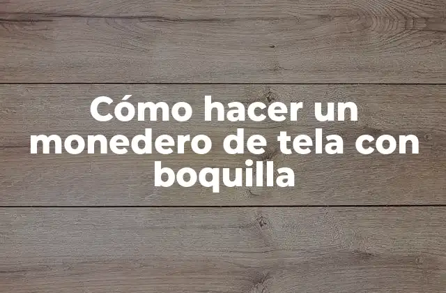 Cómo Hacer un Monedero de Tela con Boquilla