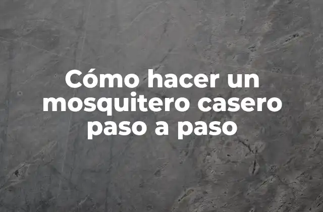 Cómo Hacer un Mosquitero Casero Paso a Paso
