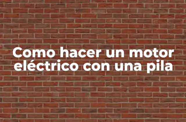 Como Hacer un Motor Eléctrico con una Pila
