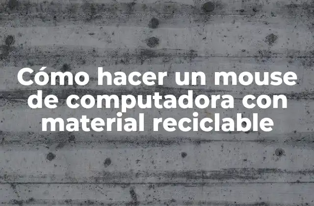 Cómo Hacer un Mouse de Computadora con Material Reciclable