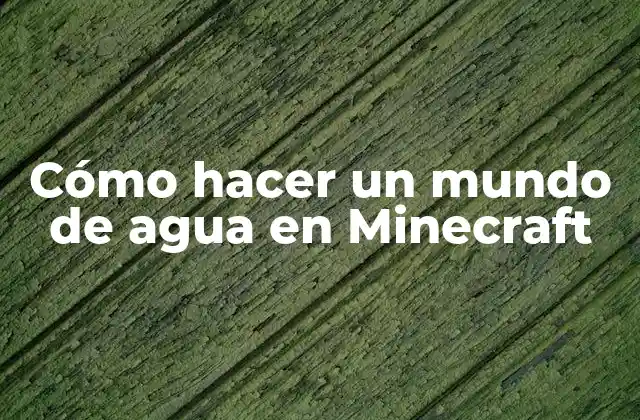 Cómo Hacer un Mundo de Agua en Minecraft