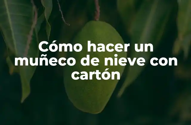 Cómo Hacer un Muñeco de Nieve con Cartón