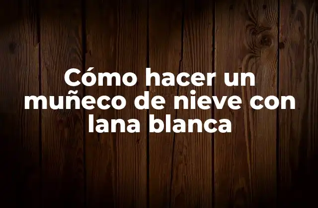 Cómo Hacer un Muñeco de Nieve con Lana Blanca