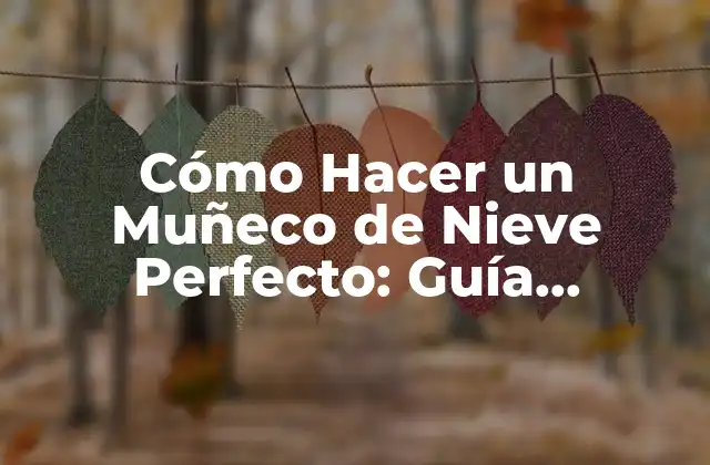 Cómo Hacer un Muñeco de Nieve Perfecto: Guía Detallada
