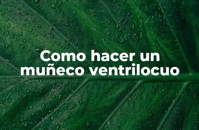 Como Hacer un Muñeco Ventrilocuo