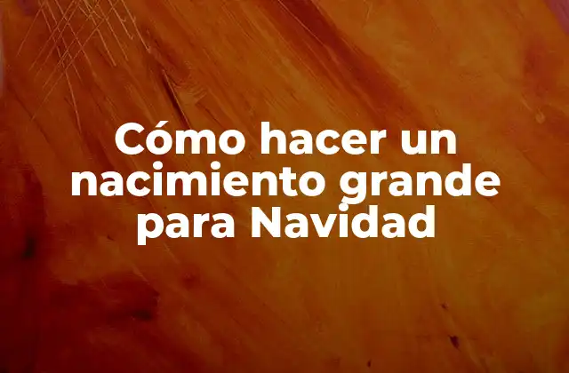 Cómo Hacer un Nacimiento Grande para Navidad