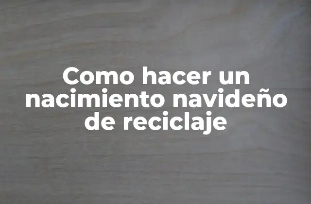 Como Hacer un Nacimiento Navideño de Reciclaje