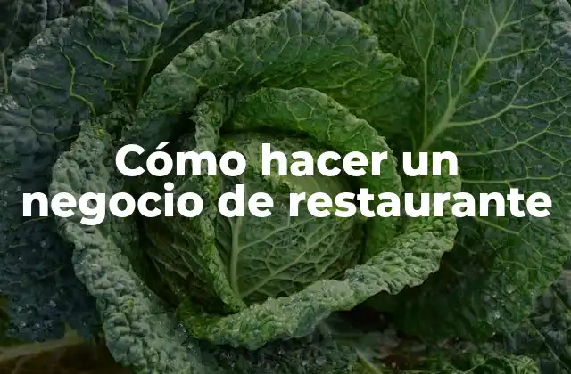 Cómo Hacer un Negocio de Restaurante