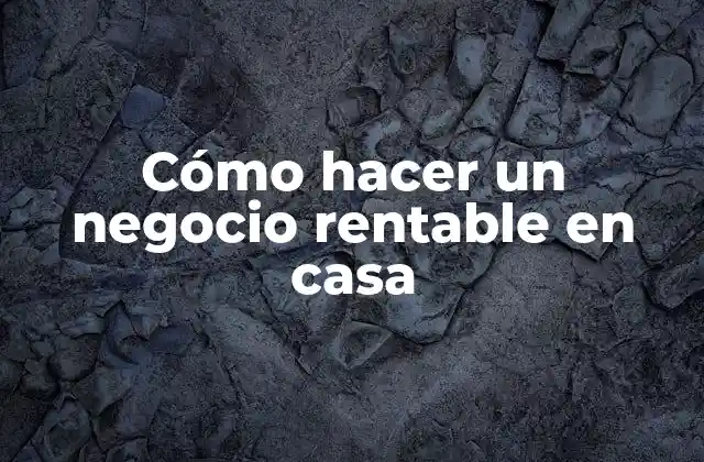 Cómo Hacer un Negocio Rentable en Casa