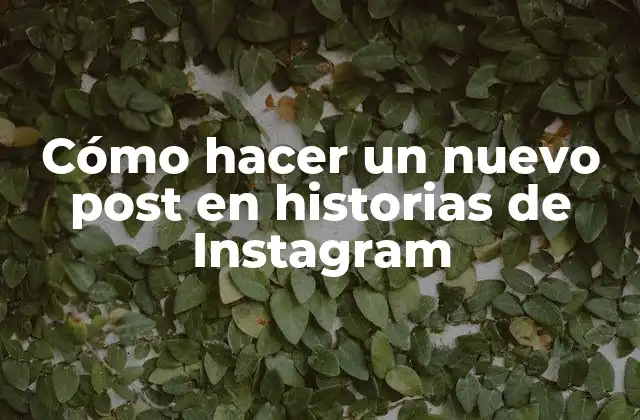 Cómo Hacer un Nuevo Post en Historias de Instagram