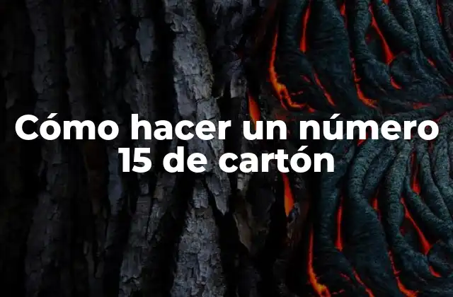 Cómo Hacer un Número 15 de Cartón