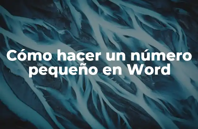 Cómo Hacer un Número Pequeño en Word
